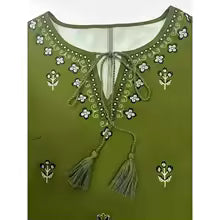 2pcs Boho Chic Salwar Suit Ethnic Print Lightweight Non-See-Through Ramadan Fashion with Flared Cuffs & Hem for Women Outdoor Ev